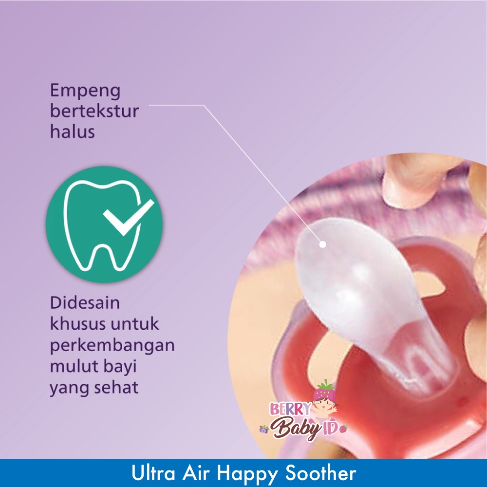 Philips Avent 2 Pcs Ultra Air Happy Empeng Bayi 6-18m Pacifier Soother Berry Mart