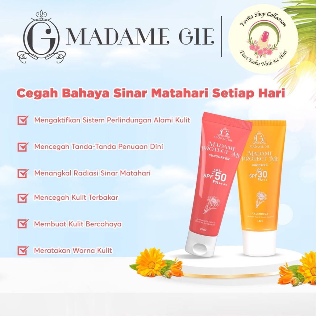 Sunscreen Madame Gie Madame Protect Me SPF 50 PA ++++ With Calendula | Skincare sunblock