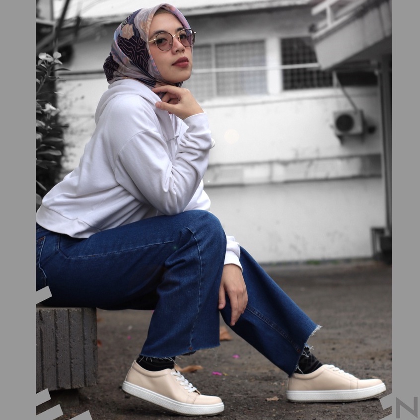 Dyla Cream | Sepatu Sneakers Wanita Casual Polos Original Putih Cewek Ori Footwear | FORIND Nazreal