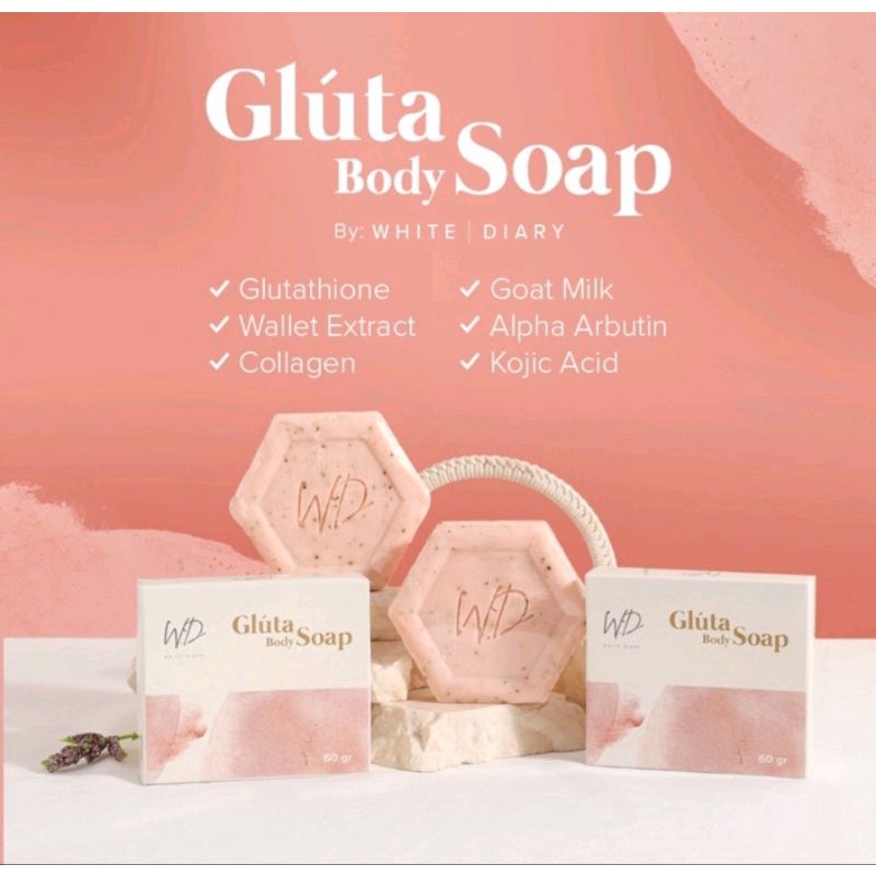 BPOM WHITE DIARY GLUTA BODY SOAP SABUN PEMUTIH WAJAH DAN BADAN