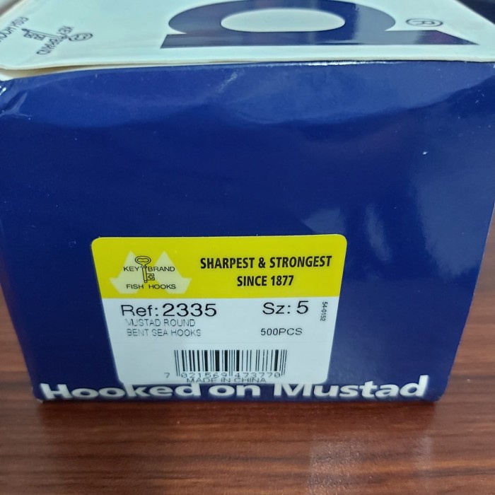 Kail mata pancing Mustad 2335 no 5 (isi 5 kotak:500 kail)