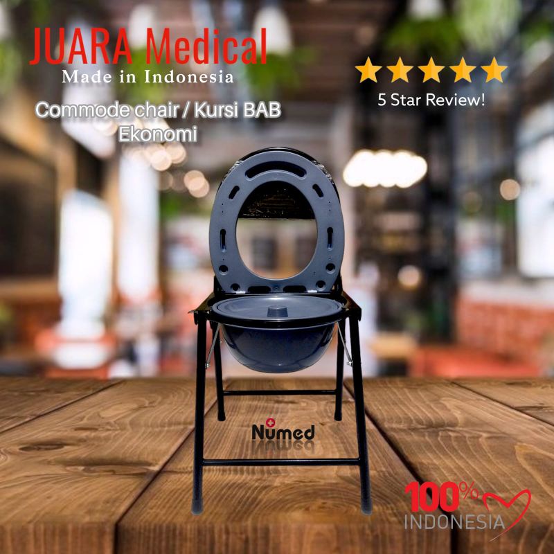 Commode Chair Kursi Toilet Duduk Juara JMCC.01 / Kursi Bab Lipat / Kursi Toilet Untuk Manula dan Lansia Economy