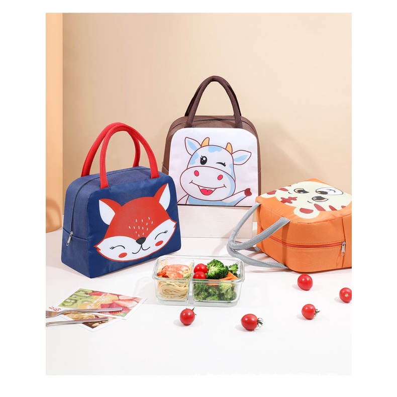 1234OS - Kids Waterproof Lunch Box Animal Character / Karakter Binatang / Tas Bekal Makanan Anak/ Cooler Bag Children Lunch Box Aluminium Foil