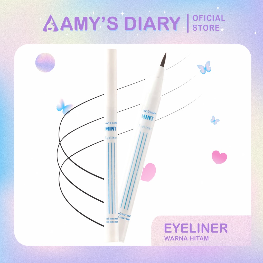 [PAKET HEMAT] Make Up 5 In 1 AMY'S DIARY Eyeliner Masakara Waterproof Eyeshadow Brush Kaca Lipat