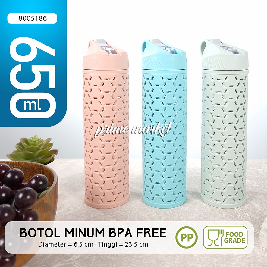 Botol Minum Sedotan 8280 Botol Minum Plastik Botol Minum Korea BPA Free 650 ml (8005186)