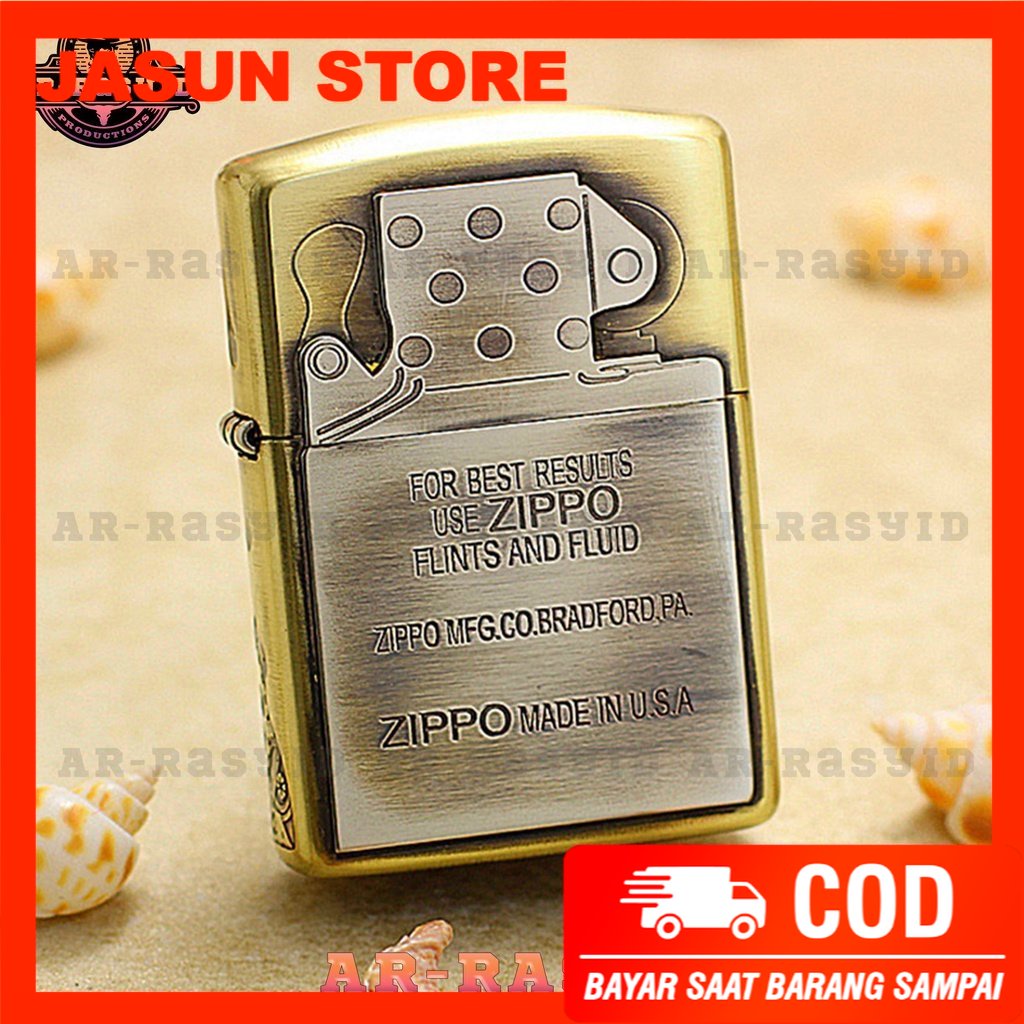 Korek Api Minyak Zippo Gold Ukir Motif Insert Zippo 167