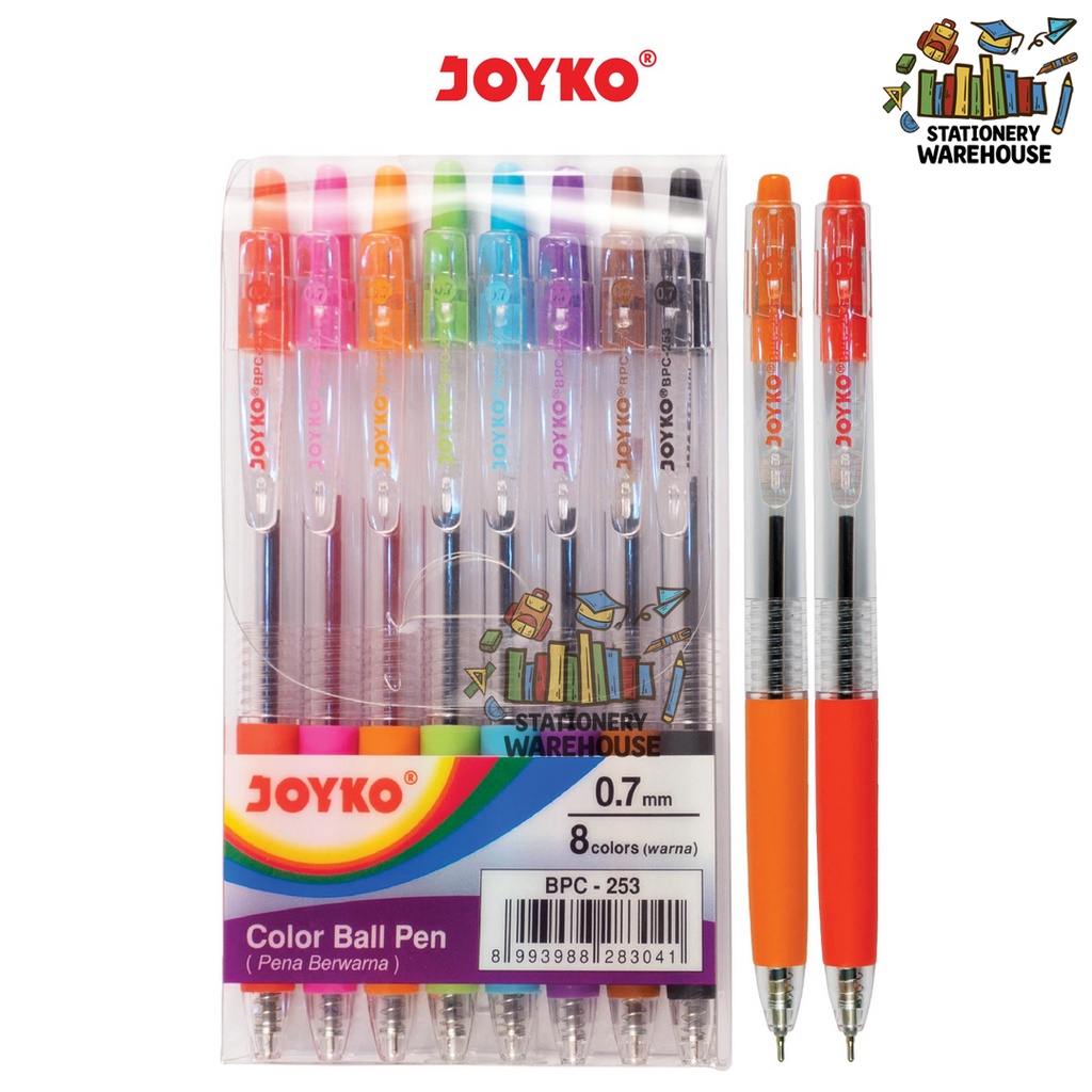 

Pulpen Pena Warna Color Ball Pen BPC-253 8 Warna 0.7 mm
