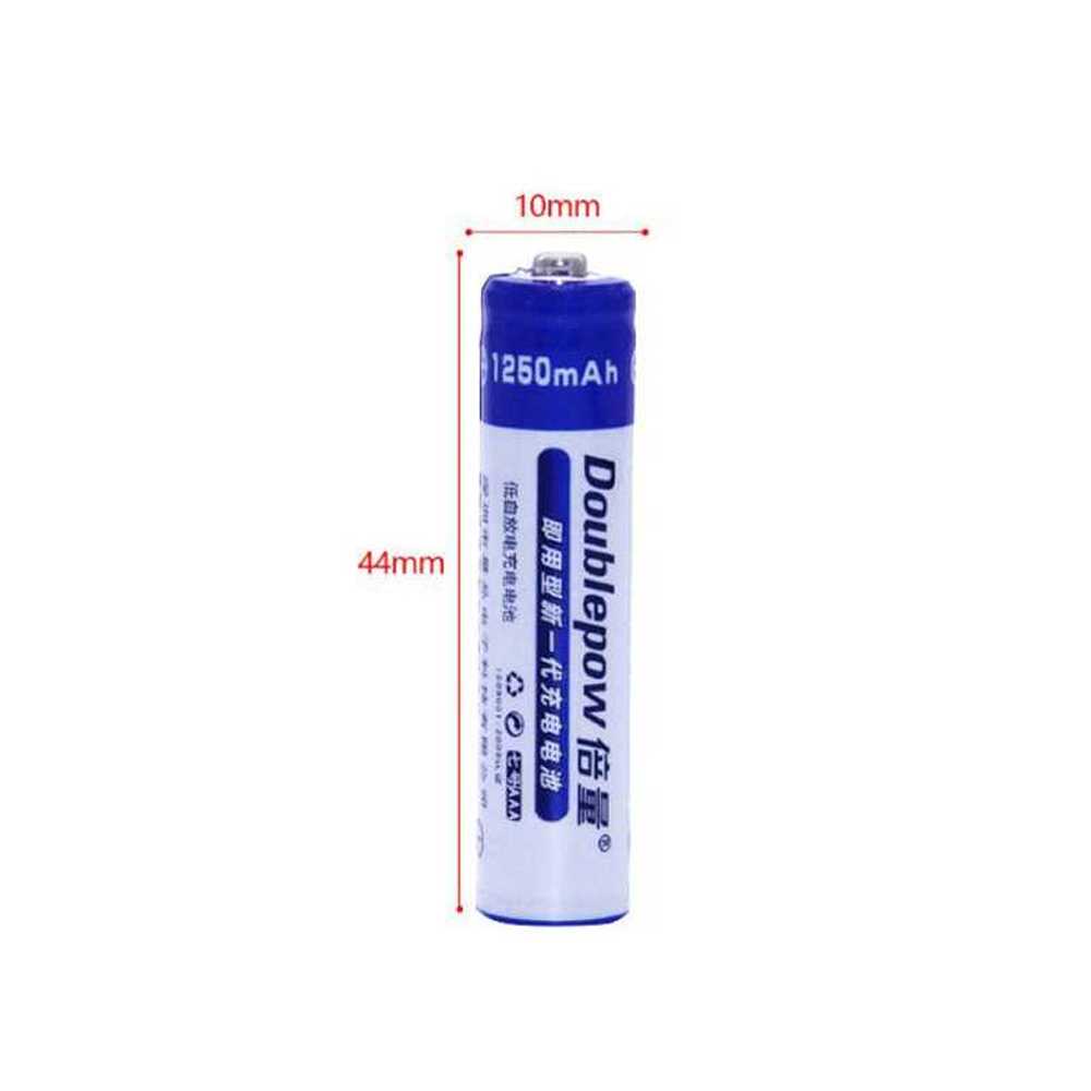 DOUBLEPOW Batu Baterai AAA Rechargeable NiMH 1250mAh 4 PCS with Battery Case