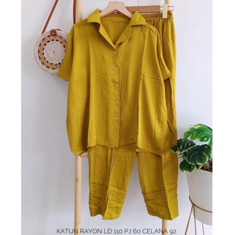 [KODE PRODUK DWYK09748] ONE SET LENGAN PENDEK | KEMEJA POLOS LENGAN PENDEK | SETELAN POLOS WANITA | 