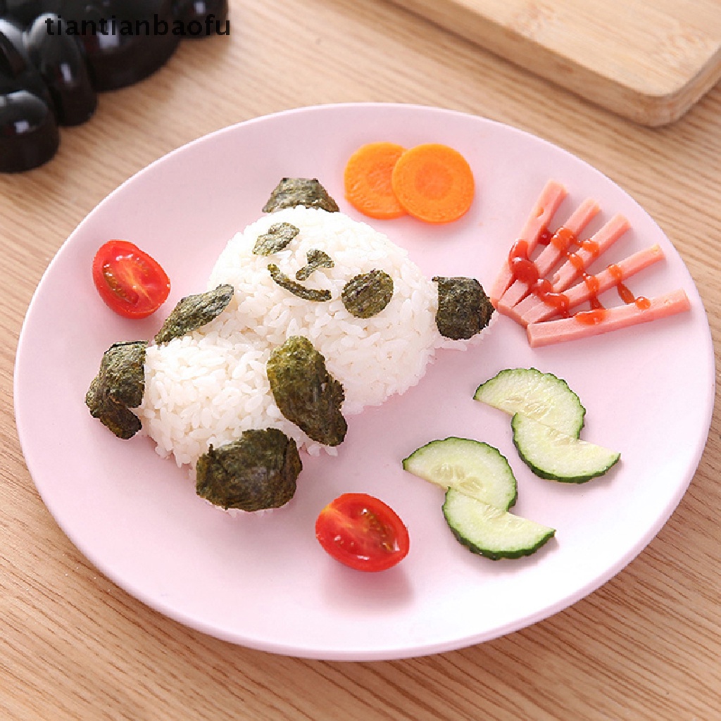 4 in 1 Cetakan Pemotong Nasi Onigiri Sushi Sandwich Bentuk Panda DIY