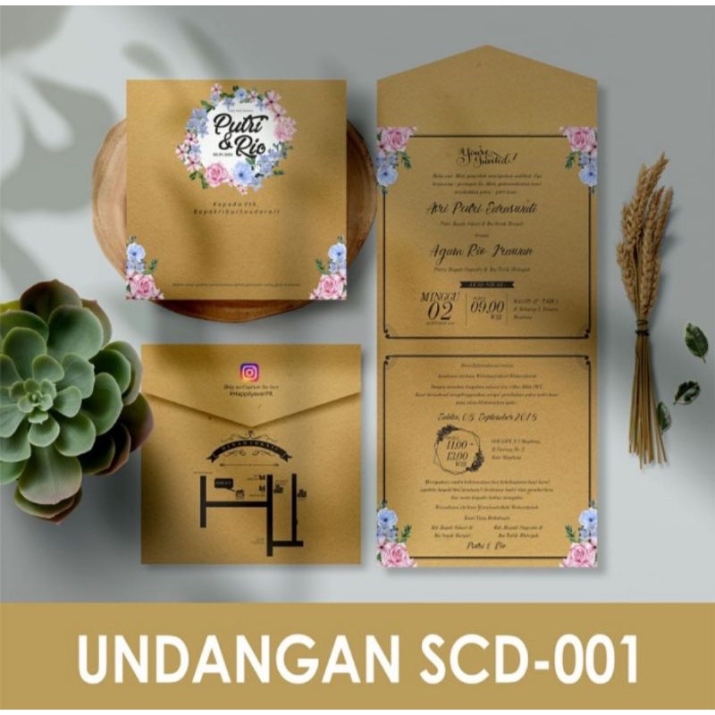 Undangan Pernikahan SCD 001 || SCD 002 || SCD-003  Undangan Pernikahan Murah Desain Kekinian Undanga