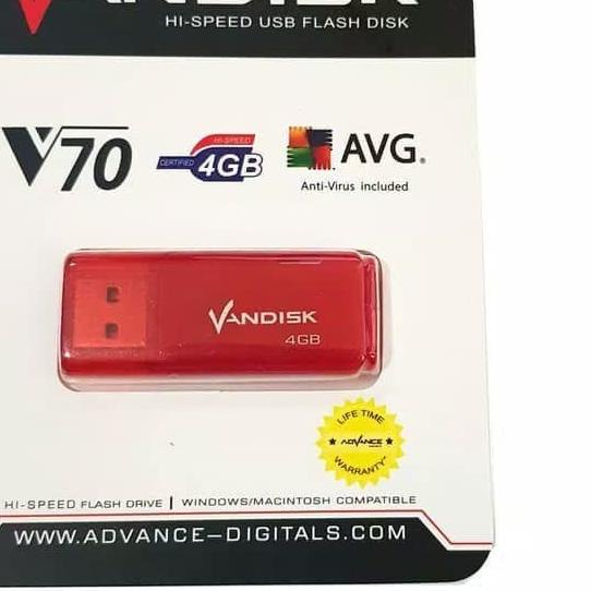 Flashdisk Vandisk 4GB / 8GB / 16GB /32GB V70 ADVANCE USB FlashDisk ORI