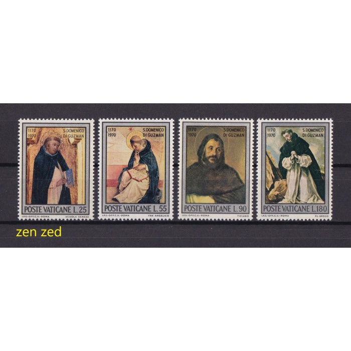 

0405 Perangko Vatican City 1970 Holy Dominikus 4v Mnh