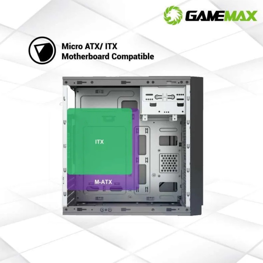 Casing Gamemax Airmax 6502 Micro-ATX PC Case with PSU 500W