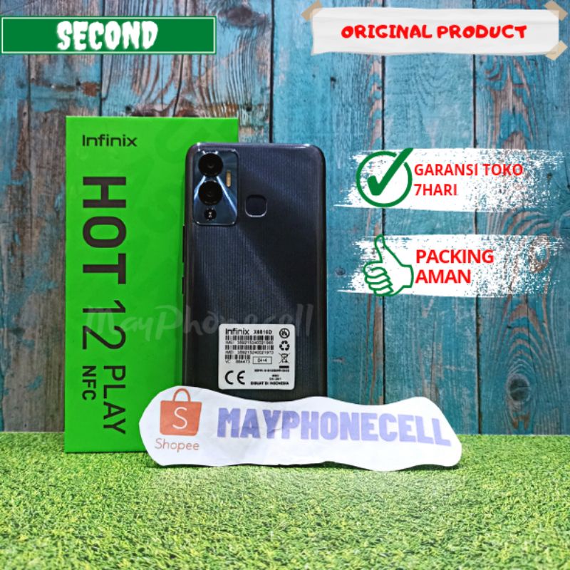 Infinix Hot 12 Play NFC Ram 4GB Internal 64GB Handphone Second Seken Sken Bekas Fullset Batangan Original Murah Bergaransi