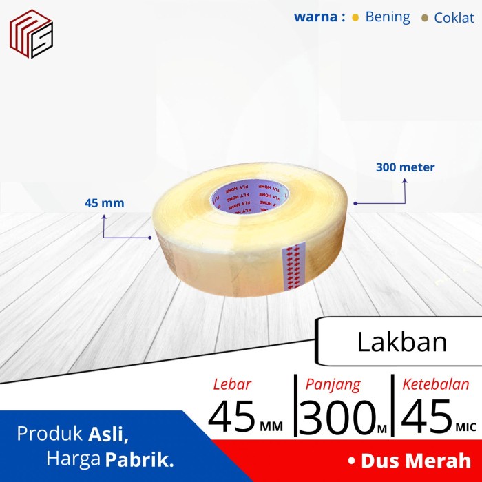 

Lakban bening Jumbo Besar bening 45 x 300Meter - Bening