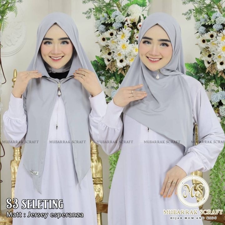 KERUDUNG ZIPPER DEWASA MODEL SEGITIGA BAHAN JERSEY - KERUDUNG SEGITIGA JERSEY DENGAN RESLETING - KER