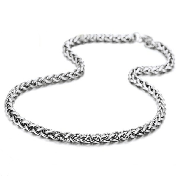 Kalung Pria Cowok Wanita Anak Tahan Karat Twist 3mm Necklace Titanium