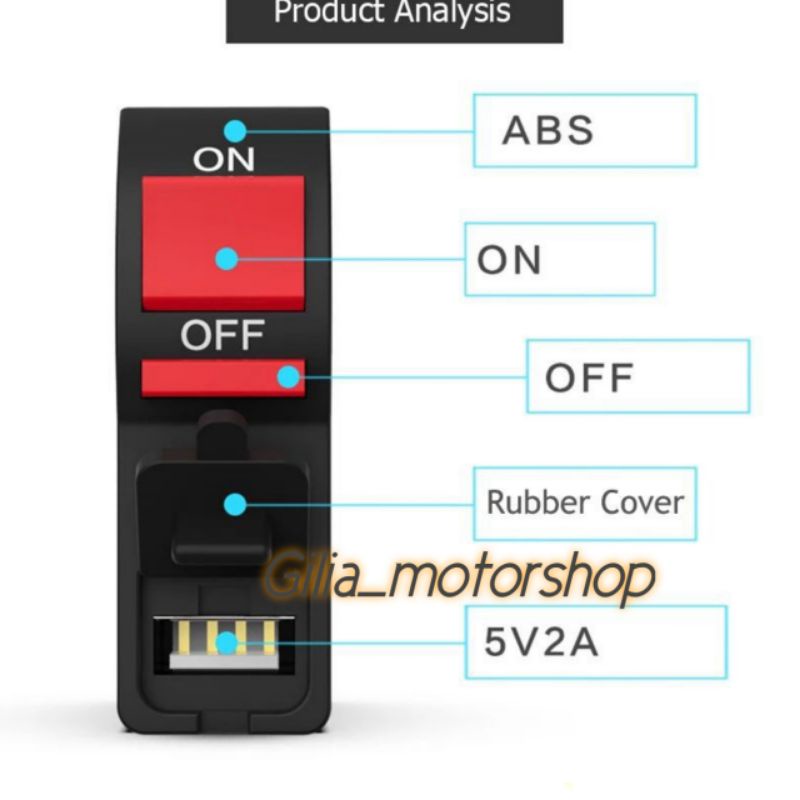 Saklar Stang Charger USB Saklar On Off Plus USB Accessories Motor