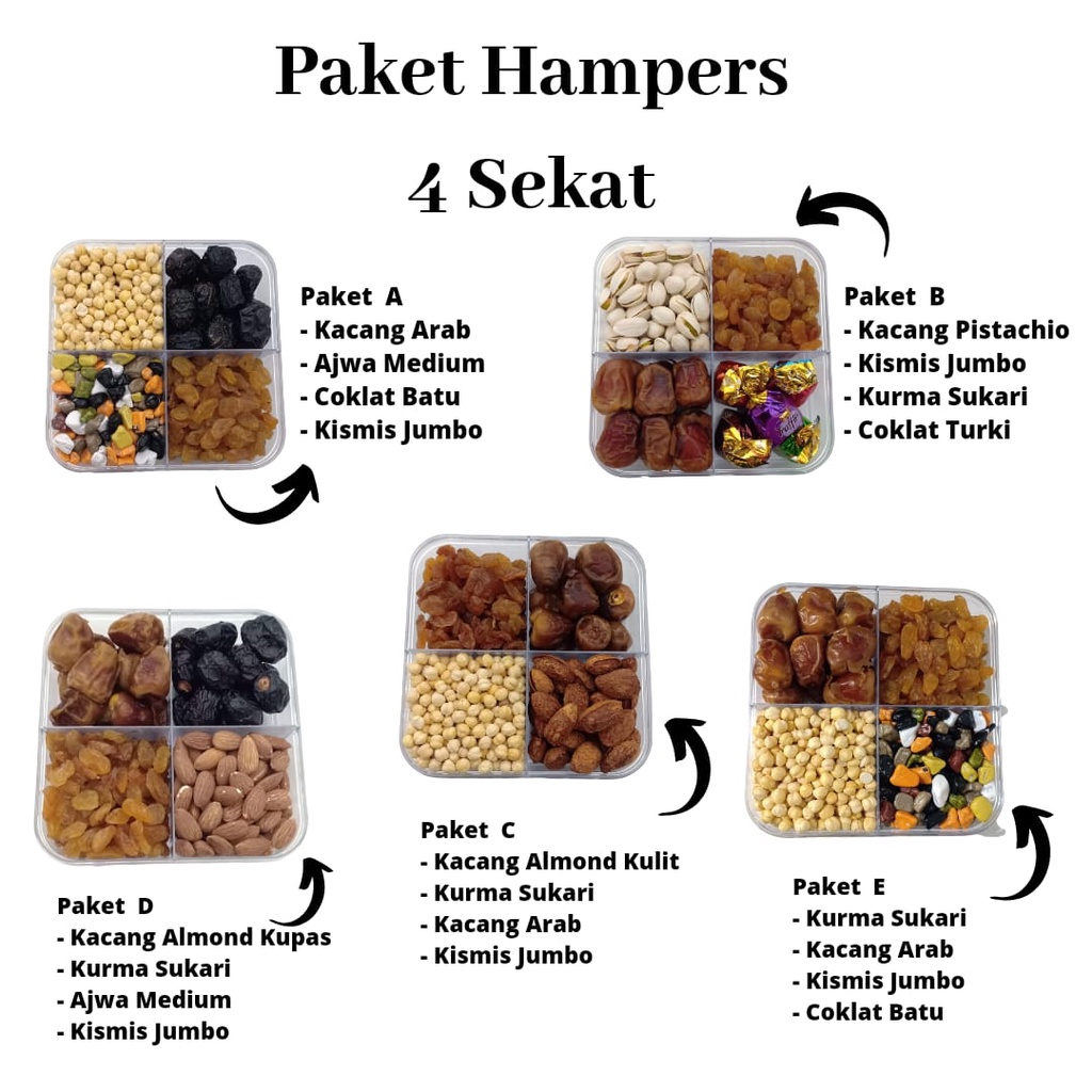 

Paket Hampers - Kacang Arab Pistachio Coklat Turki Kurma