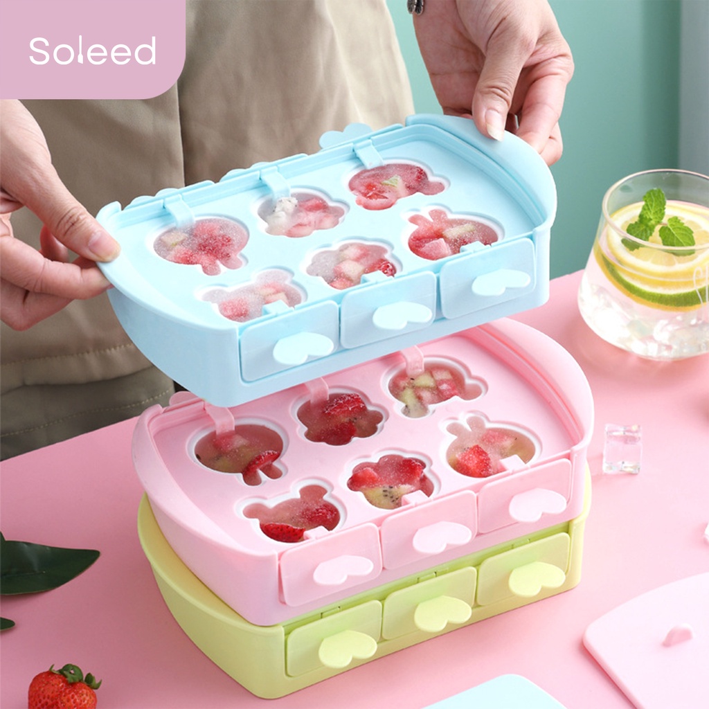 CETAKAN SILIKON ES KRIM PUDING JELLY ANIMAL POPISCLE MOLD 6 CUP