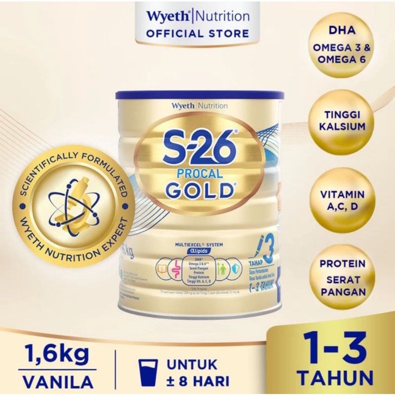 susu S26 tahap 3 1,6 Kg
