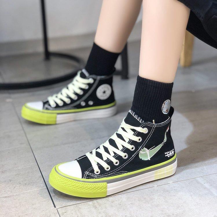 Free Box Sepatu NS609 sepatu sneakers wanita import  sneakers kanvas sneakers high knee