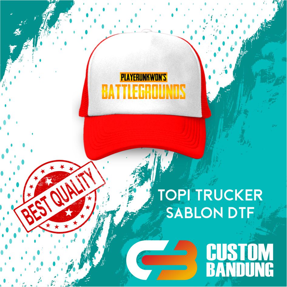 Topi Trucker PUBG Pria Wanita Topi Jaring Aura Jala Trucker Cap Bisa Tulis Nama Bisa COD Original High Premium Quality