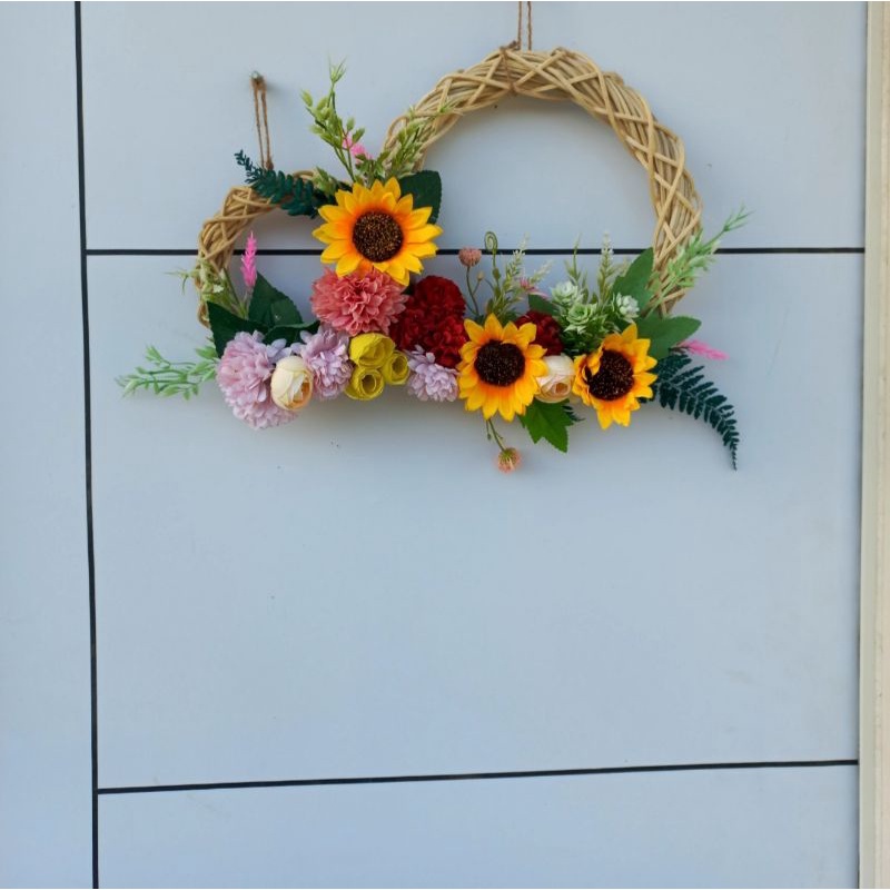 hiasan pintu/gantungan pintu hias/bunga hias/ring rotan