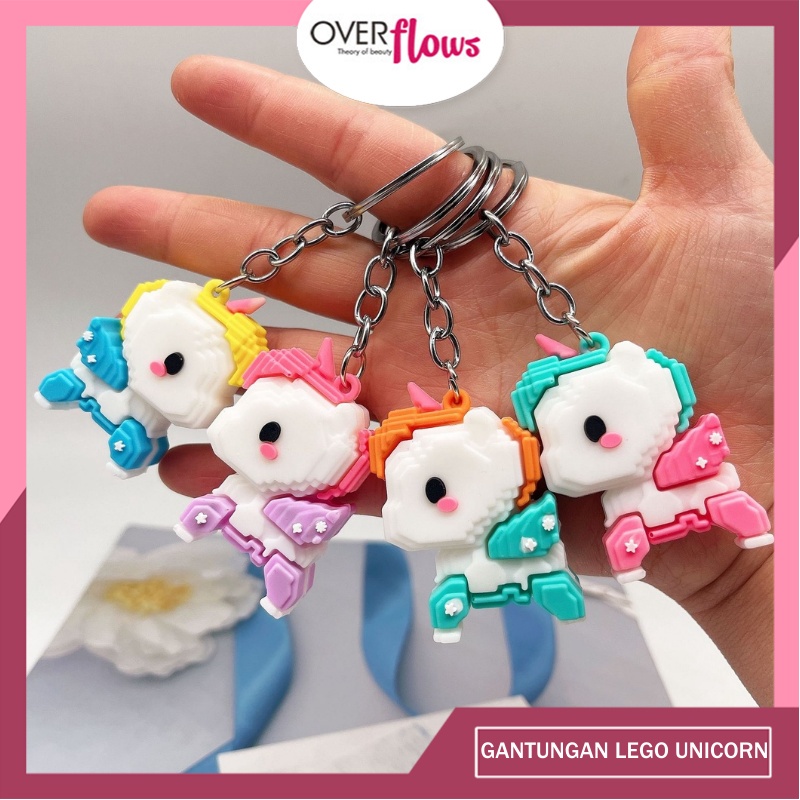OVERFLOWS.ID GANCI KEYCHAIN BONEKA UNICORN MAGIC TEBEL WARNA PASTEL GANTUNGAN KUNCI LUCU MURAH