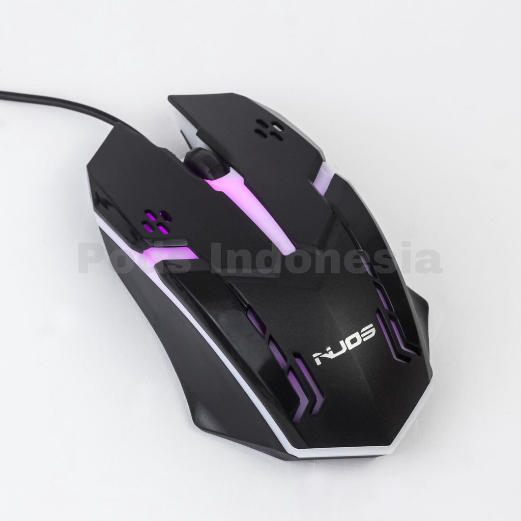 Mouse Gaming Kabel Original NUOS LED X1 RGB Colorful 7 LED Light By Pods Indonesia