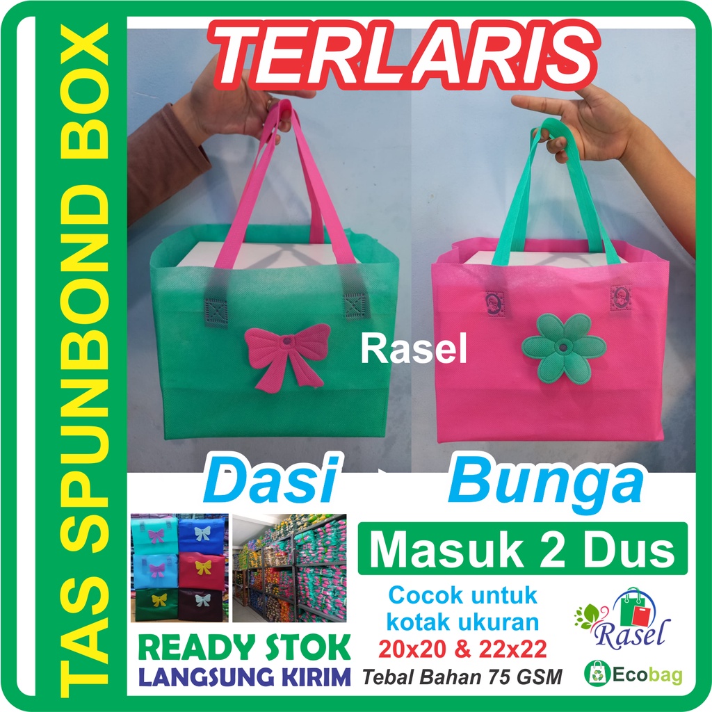 

Tas box 22x22 20x20 18x18 kotak nasi spunbond press hajat pengajian hamper murah