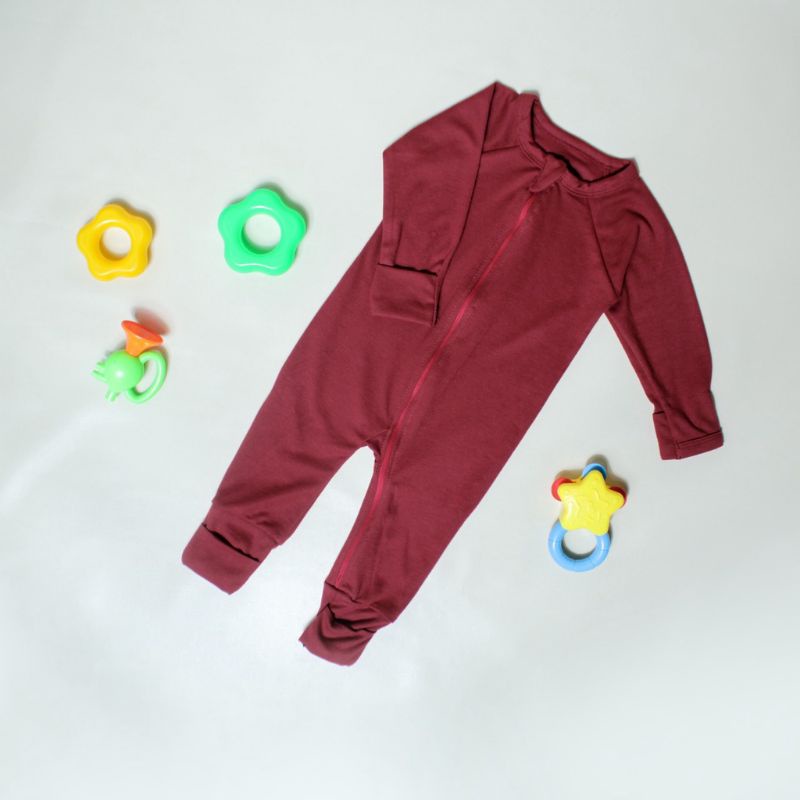 NIA Sleepsuit Bayi Unisex Warna Polos Nia Premium 6-12 Bulan Merk Nia