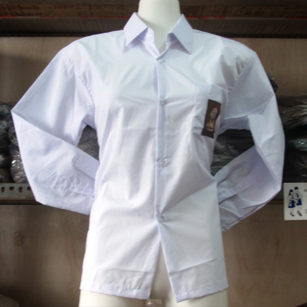 Kemeja Seragam Baju Putih Panjang SMA Bordir Seragam Sekolah Unisex Kemeja Pria Kemeja Formal Pria
