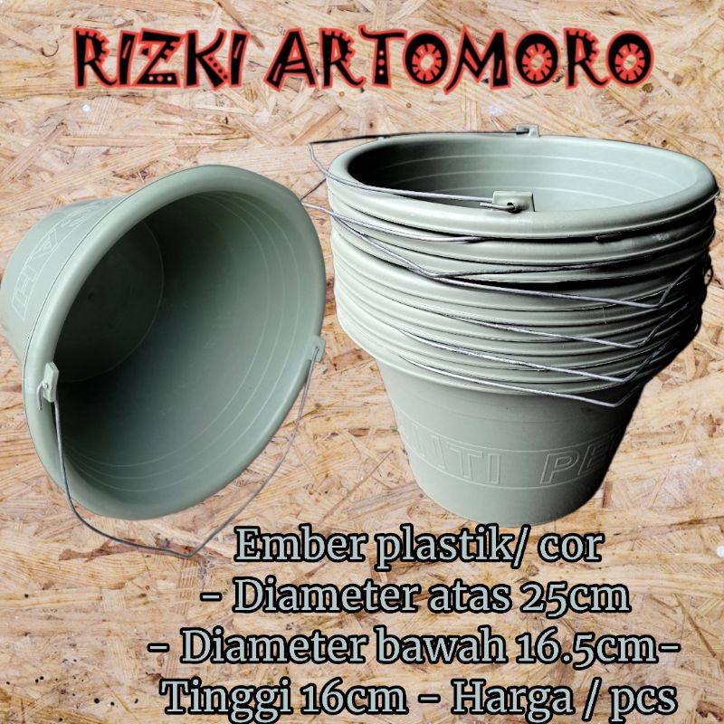 Ember plastik hijau / anti pecah ember cor / ember bangunan kecil