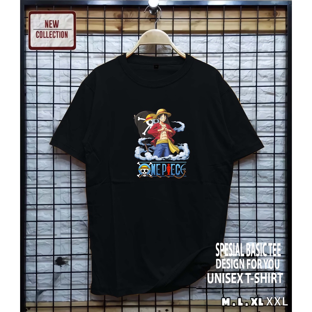 AS / kaos distro motif luffi onepiece / baju pria / kaos pria / baju wanita / kaos wanita / pakaian murah / pakaian pria / atasan / polos