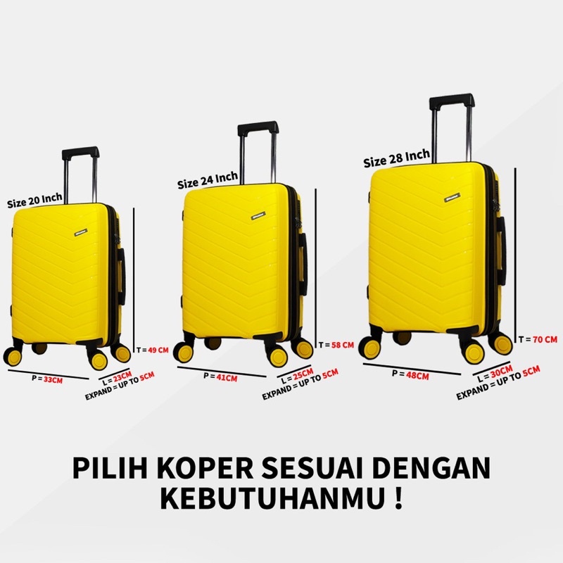 Tas Koper Travelling President PPZ 1501 Koper 20/24/28 Inch Hardcase Expand Anti Theft