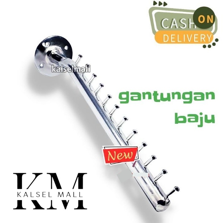Gantungan Baju Celana Tas Pakaian Hanger Tekuk Suling Besi Dinding Tembok Display Toko Butik Distro 12 9 6 Titik Mata Stainles Lebih Kuat Kokoh Paku Bentuk Tekuk Suling ART3