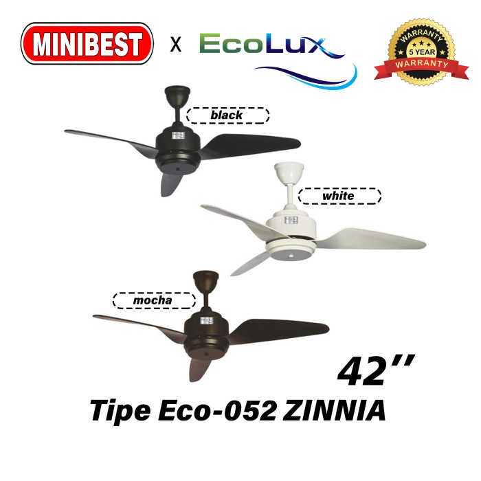 MB Kipas Angin Gantung / kipas angin plafon Ecolux tipe Eco-052 ZINNIA