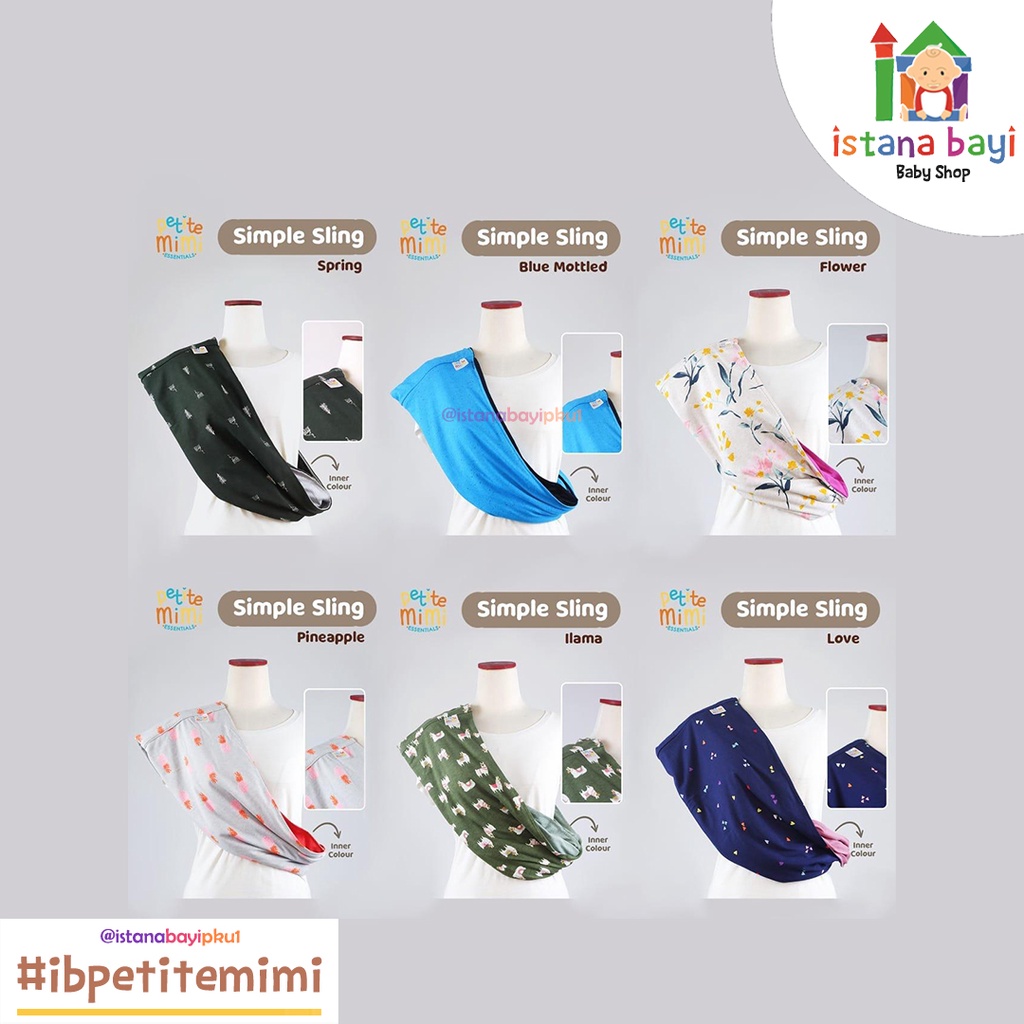 Petite Mimi GEOS Essentials Motif Simple Sling Gendongan Kaos/Gendongan Bayi