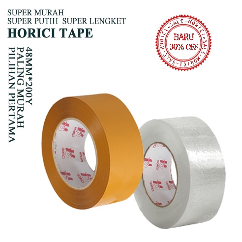 MEREK HORIC ASLI MURAH SUPER CLPER 48mmx200Y LAKBAN BENING DAN COKLAT HORICI TAPE