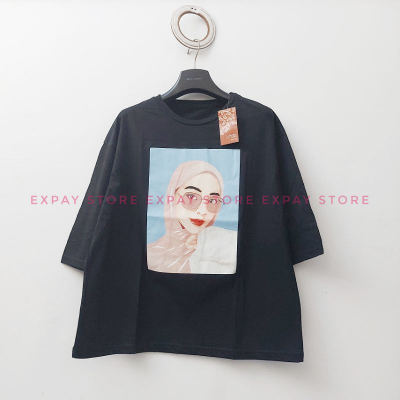 Atasan kaos siku 7/8 tumbIr tee loose oversize terbaru