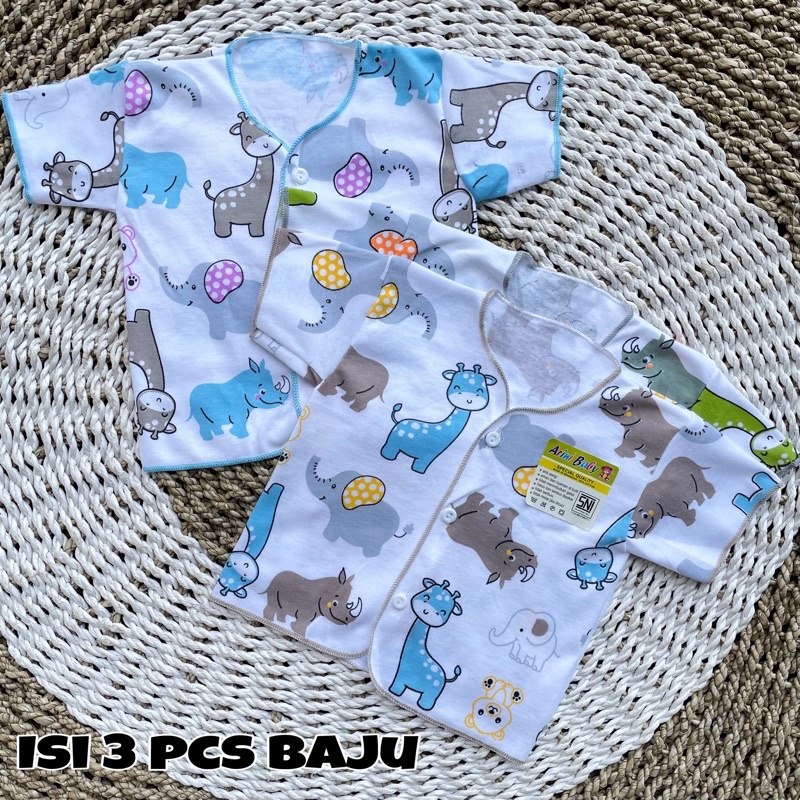 3 PCS Baju Lengan Pendek  Bayi Bayi Atasan Bayi Baju Newborn Baju Bayi Baru Lahir Gift Bayi Hadiah Lahiran Bayi DNW BABY