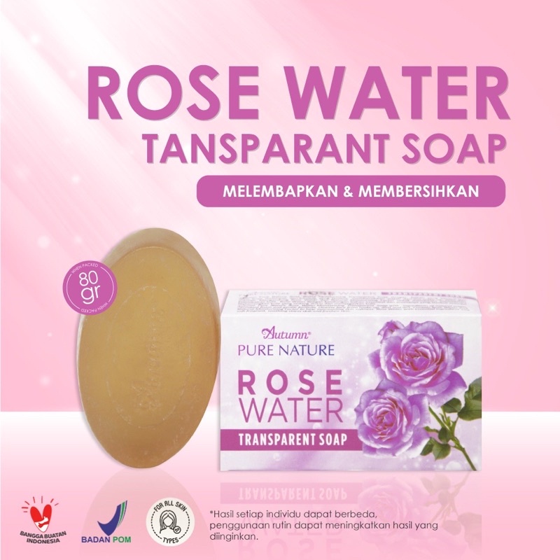 Grosir autumn pure rose water transparan soap