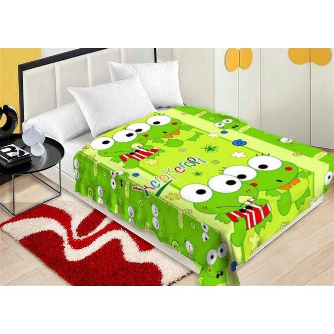 Selimut Dewasa Selimut Bulu Halus Super Soft Spongebob Keroppi(R9E4) Selimut Dewasa Tebal REAL PICT 