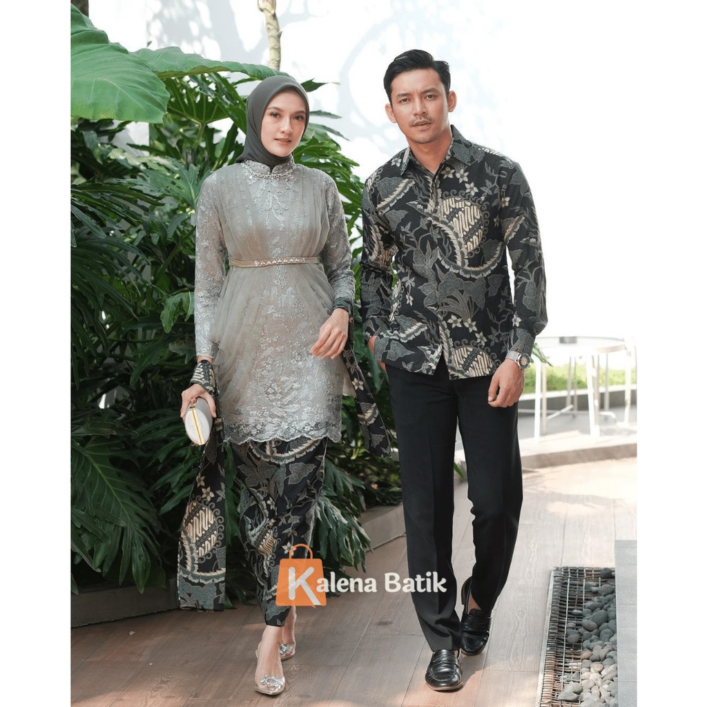 Kebaya Modern Couple Tunangan Kebaya Wisuda Nadine Set Tunik Lamaran Baju Batik Couple Kondangan Terbaru 2023