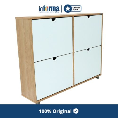 INFORMA - LEMARI - MANOLO KABINET RAK SEPATU 4 PINTU - COKELAT OAK