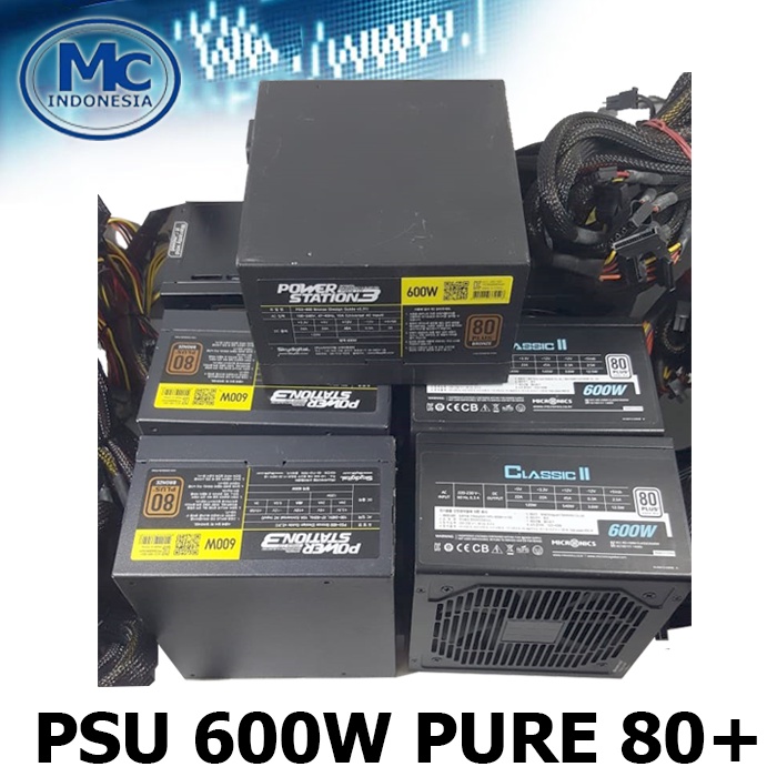 PSU Power Supply 600Watt 80+ Merk Campur 600W 2x6 Pin