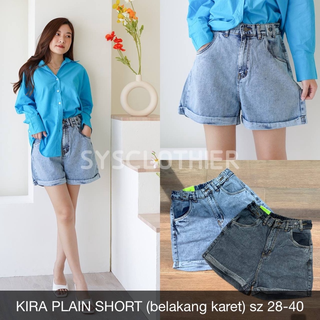 CELANA JEANS WANITA KIRA SHORT PLAIN-SYSCLOTHIER