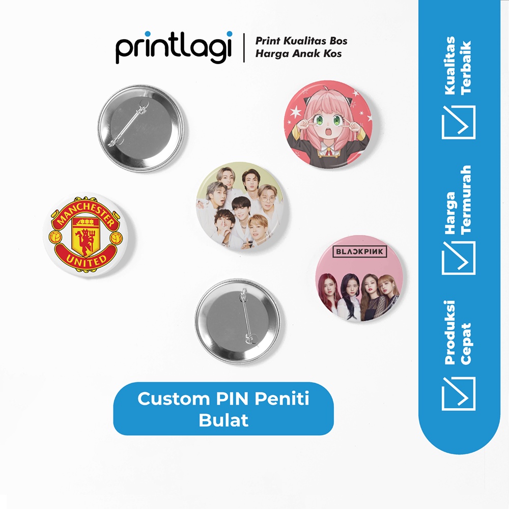 Jual Cetak Pin Peniti Bulat Custom Gambar Pin Peniti Custom Shopee Indonesia 4628